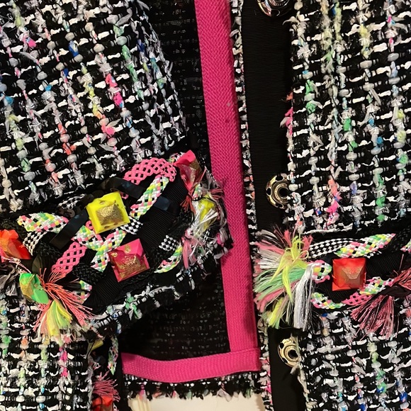 VINTAGE Marc Jacobs Embellished Tweed Military Jacket in size 6 - Picture 7 of 11